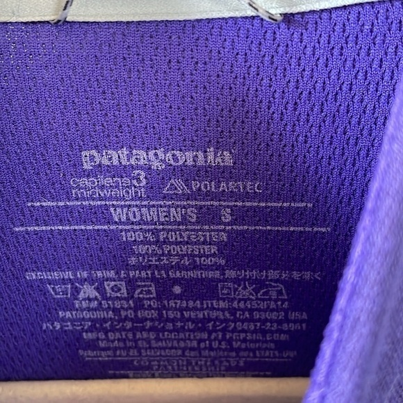 Patagonia women’s polyester base layer, half zip, purple, size Small - Picture 2 of 3